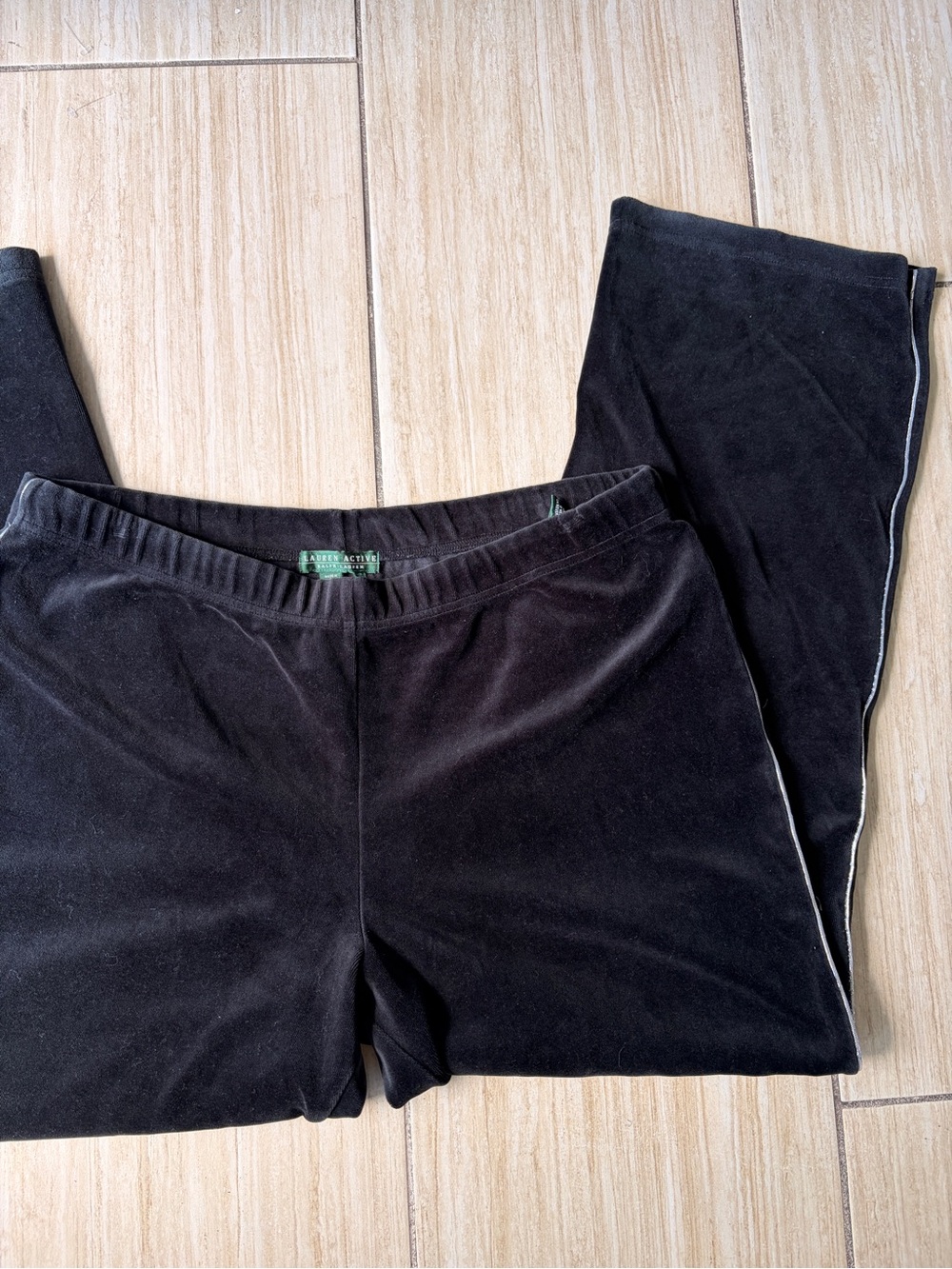 Y2K Lauren Active by Ralph Lauren Black Velour Joggers